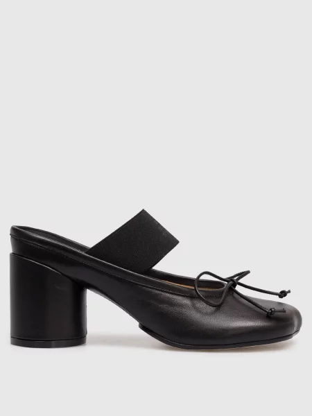 Кожаные мюли Maison Margiela Mm6 с бантом черные