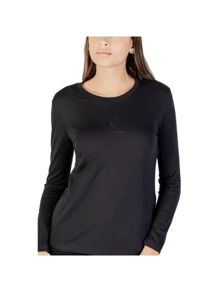 Tričko Eax s dlouhými rukávy černé