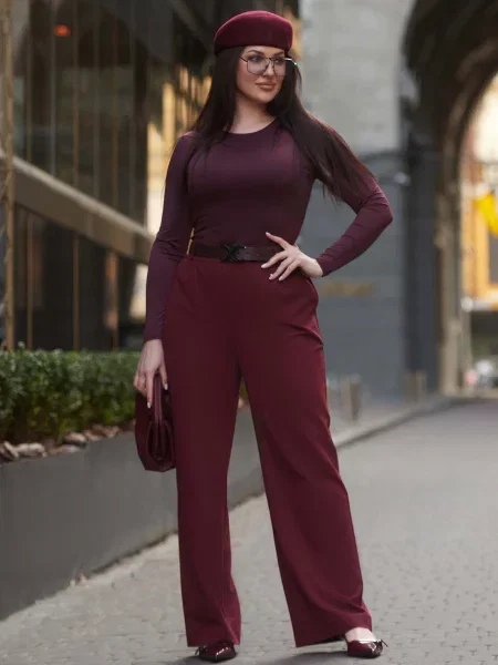 Повседневные брюки Jadone Fashion бордовые