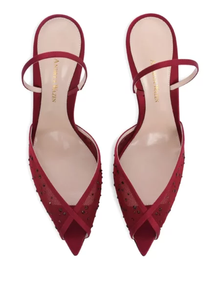 Pantofi cu toc Andrea Wazen slingback roșu