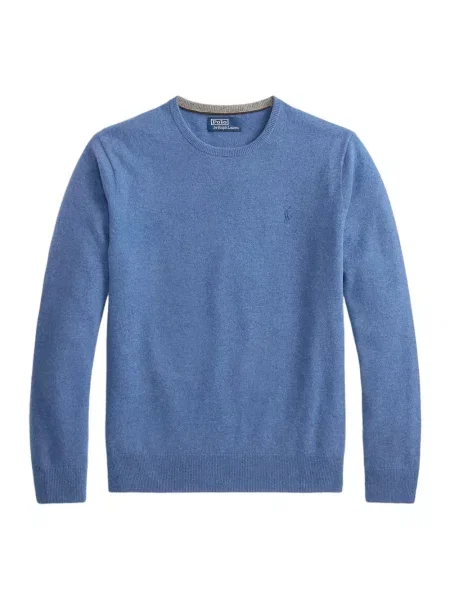 Sweter Polo Ralph Lauren wełniany z długim rękawem niebieski