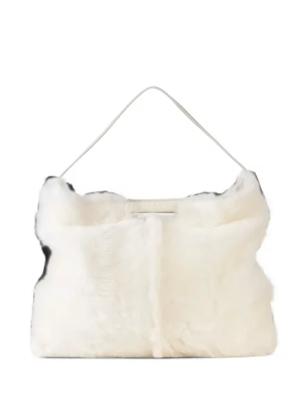Geantă shopper Bogner cu blană alb