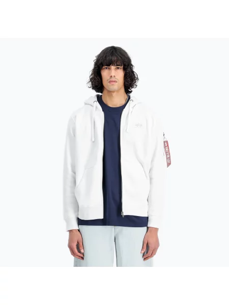 Mikina Alpha Industries Back Print white bílá