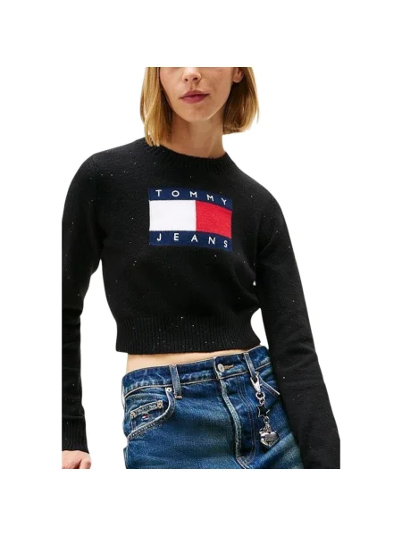 Tommy Jeans pulóver fekete