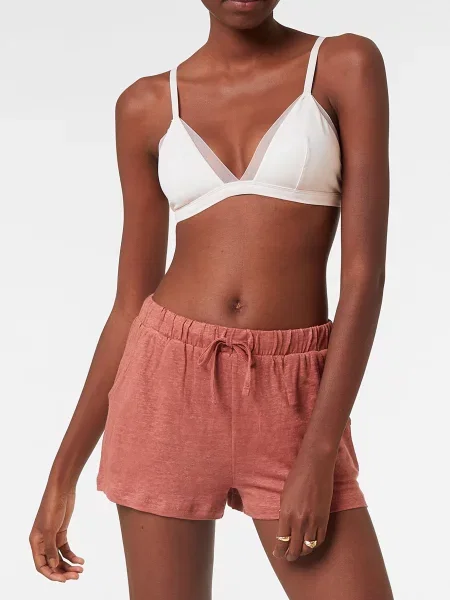 Льняная пижама Etam коричневая