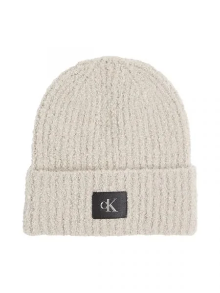 CALVIN KLEIN JEANS Sapka HARDWARE gyapjú hozzáadásával bézs