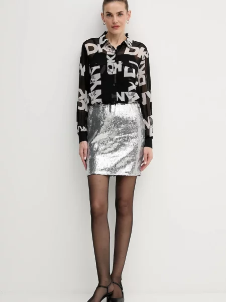 Юбка мини Dkny серебряная