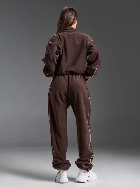 Флисовый спортивный костюм Issa Plus коричневый