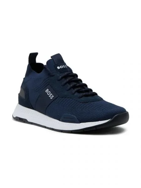 BOSS BLACK Sneakers Titanium_Runn_knst_N cu adaos de piele negru