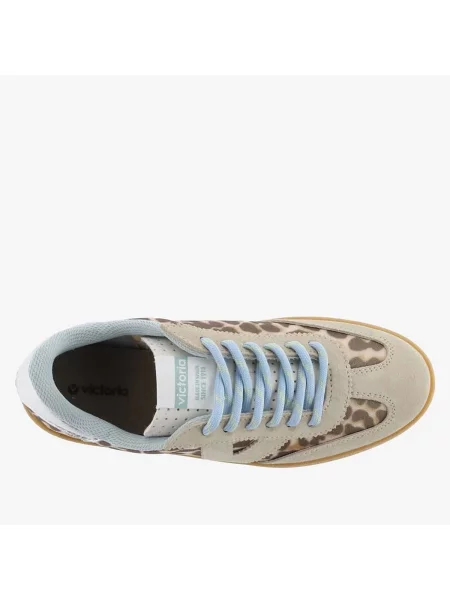 Pantofi Victoria cu imagine cu imprimeu animal print bej