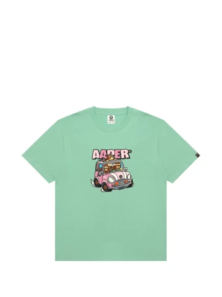 Tricou Aape By A Bathing Ape cu imagine verde