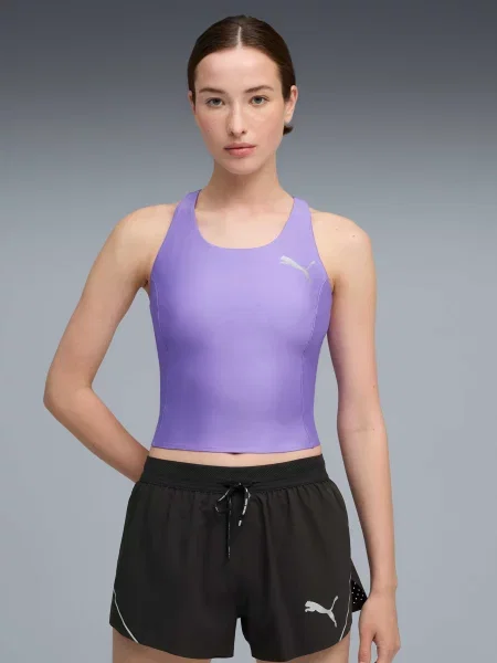 Майка спортивна PUMA W Raceday Ultraform Crop комбінований верх фіолетовий