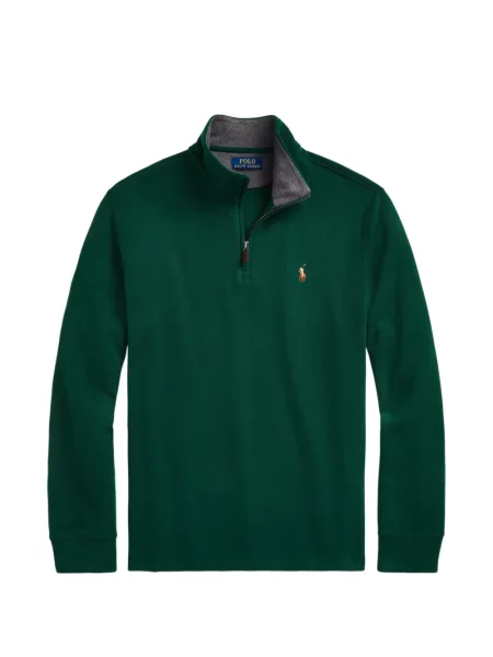 Tricou polo Polo Ralph Lauren cu glugă cu blană cu broderie roșu