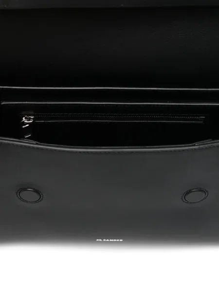 Geanta de piele Jil Sander din piele cu imagine negru