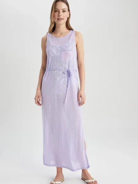 Obleka obleka Defacto z mrežo siva