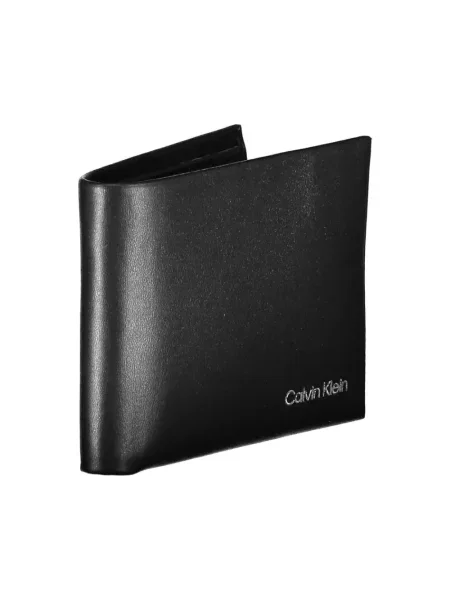 Lniany portfel Calvin Klein czarny