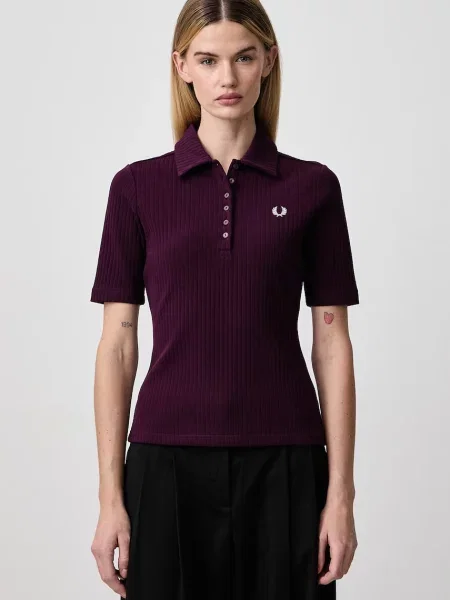 Fred Perry polo z bawełną fioletowa