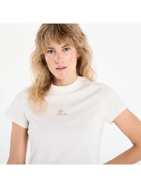 Къс тениска Nike бежово