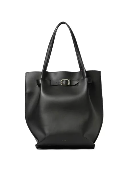 Kožená shopper kabelka Paul Smith černá
