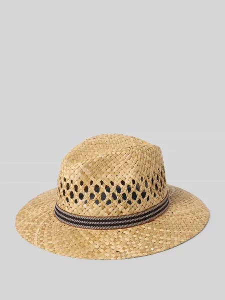 Kapelusz słomiany z perforowaniem Müller Headwear beżowy