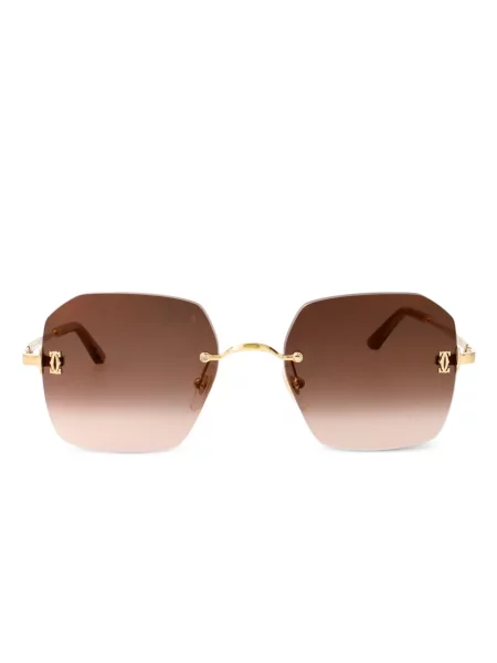Ochelari de soare Cartier Eyewear cu imprimeu geometric auriu