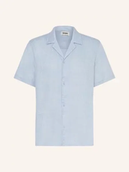 Drykorn Košile S Krátkým Rukávem Bijan Comfort Fit Ze Lnu černošedá