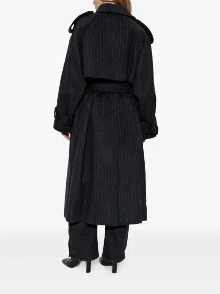 Palton Sportmax cu dungi negru