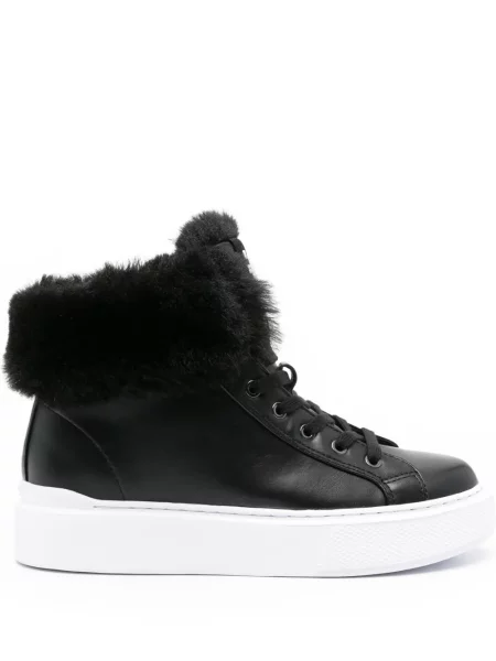Sneakerși Guess cu blană negru