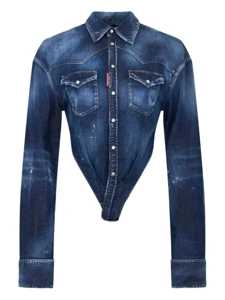 Top Dsquared2 cu autograf albastru