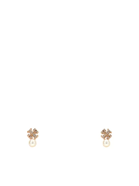 Kolczyki Tory Burch z logo żółte