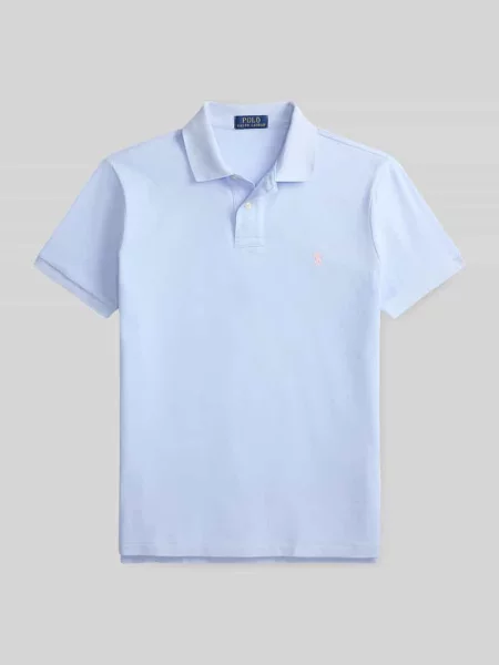 Koszulka polo o kroju slim fit z czystej bawełny Polo Ralph Lauren niebieska