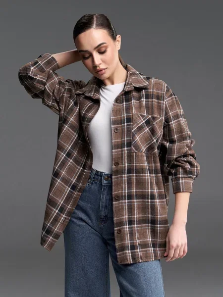 Сорочка повсякденна ISSA Plus мультиколор комбінований верх