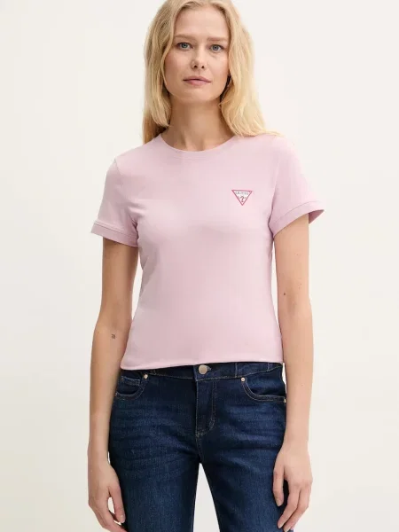 Тениска Guess лилаво розово