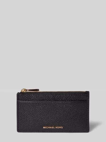 Etui na karty z naturalnej skóry Michael Michael Kors czarny