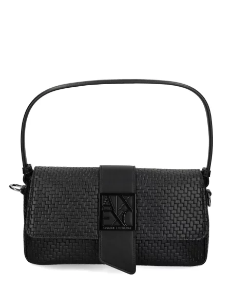 Geantă shopper Armani Exchange cu autograf negru
