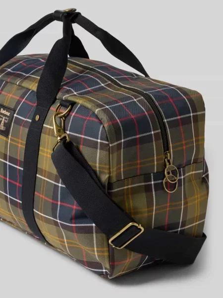 Torba Barbour w kratę z nadrukiem zielona