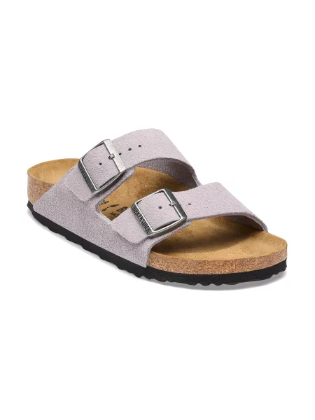 Klapki Birkenstock zamszowe fioletowe