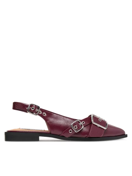 Balerinki Steve Madden z otwartą piętą z nitami bordowe