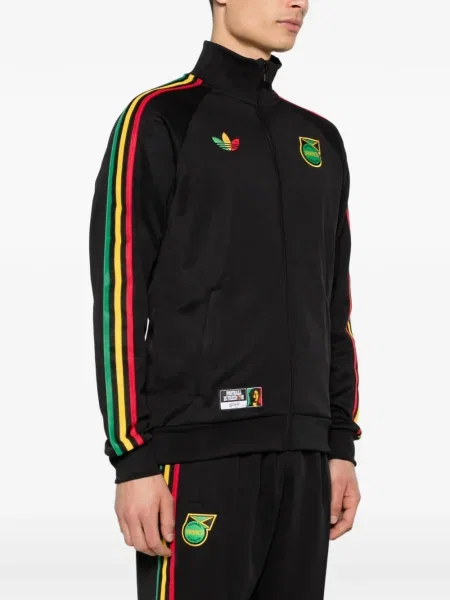 Tricou Adidas alergare cu autograf cu dungi negru