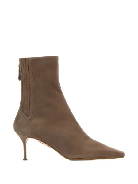 Cizme scurte Aquazzura din piele de căprioară maro