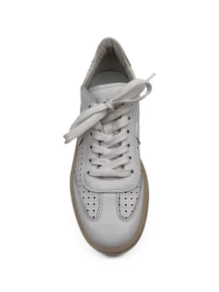 Top Voile Blanche din piele alb
