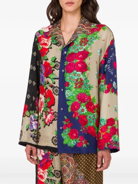 Cămașă Moschino de mătase cu model floral cu imagine