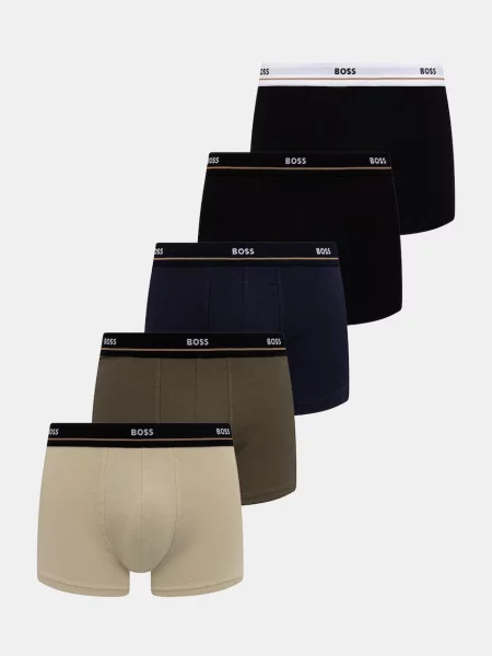 BOSS bokserki z Trunk 5P Essential oliwkowe