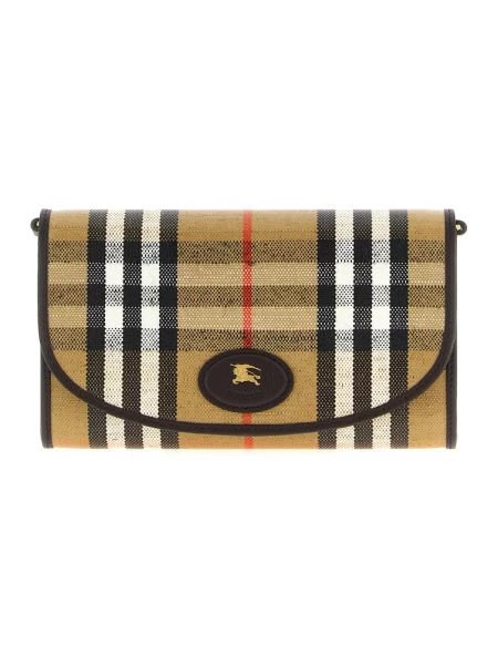 Torebka Burberry z nadrukiem biznesowa z klapami beżowa