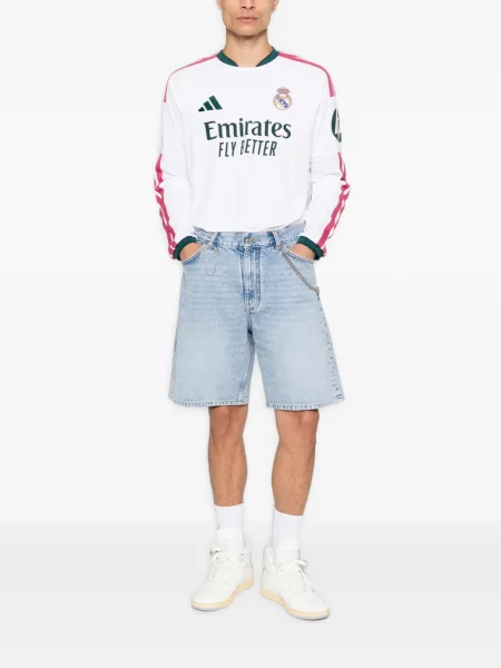 Lung geacă cămașă Adidas cu broderie alergare alb