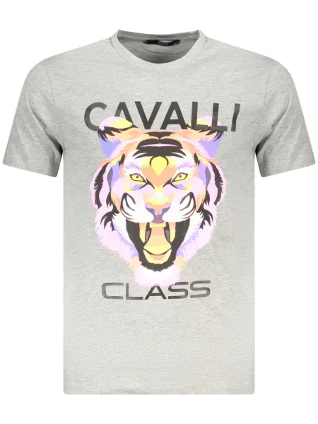 Krátké tričko Cavalli Class s krátkými rukávy šedé