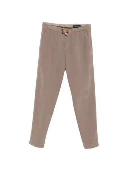 Cu centură pantaloni White Sand de catifea cord conici alb