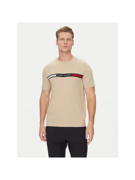 Tommy Hilfiger T-Shirt Chest Insert Regular Fit μπεζ