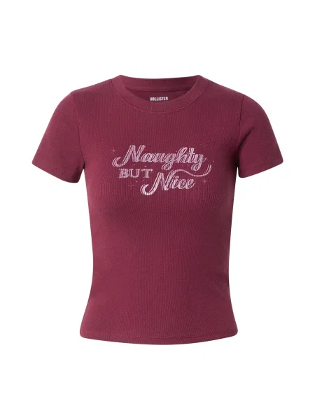 HOLLISTER Tricou roșu vin alb