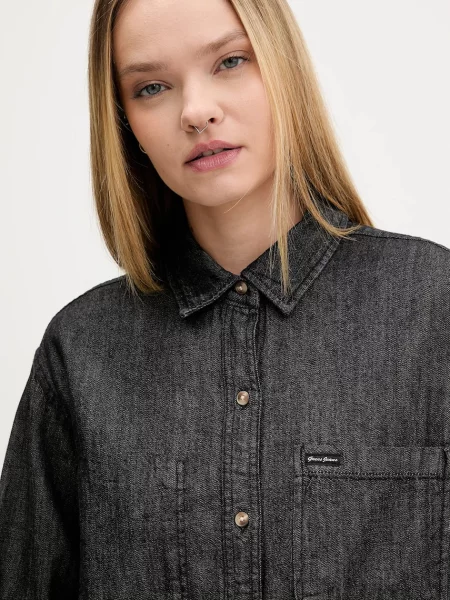 Классическая ошейниковый рубашка Guess Jeans черная